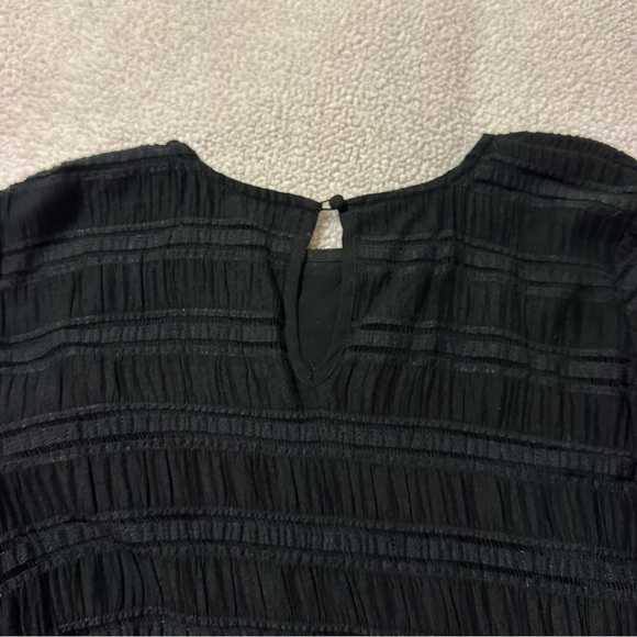 Anine Bing Black Viola Long Sleeve Striped Shift Swing Dress - Picture 13 of 16